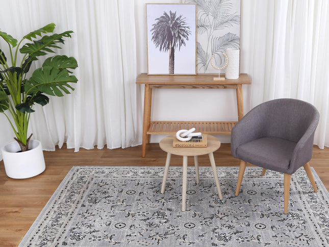 Oporto Hamburg Grey Traditional Soft Rug