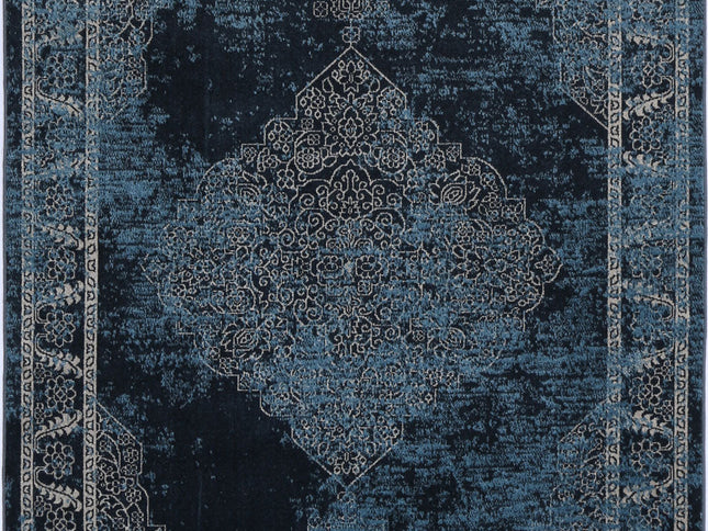Oporto Algeciras Blue Transitional Soft Rug