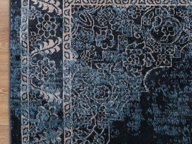 Oporto Algeciras Blue Transitional Soft Rug