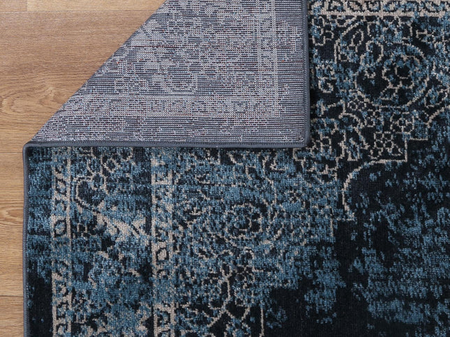 Oporto Algeciras Blue Transitional Soft Rug