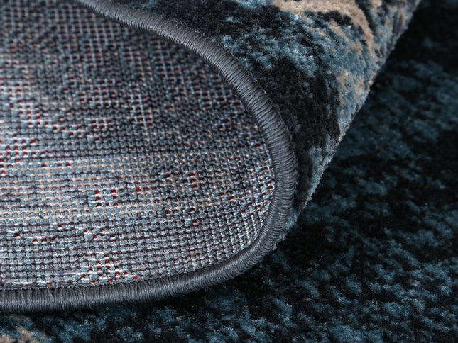 Oporto Algeciras Blue Transitional Soft Rug