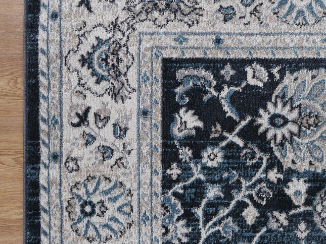 Oporto Salalah Blue Traditional Soft Rug