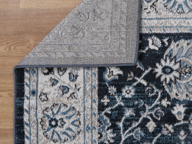 Oporto Salalah Blue Traditional Soft Rug