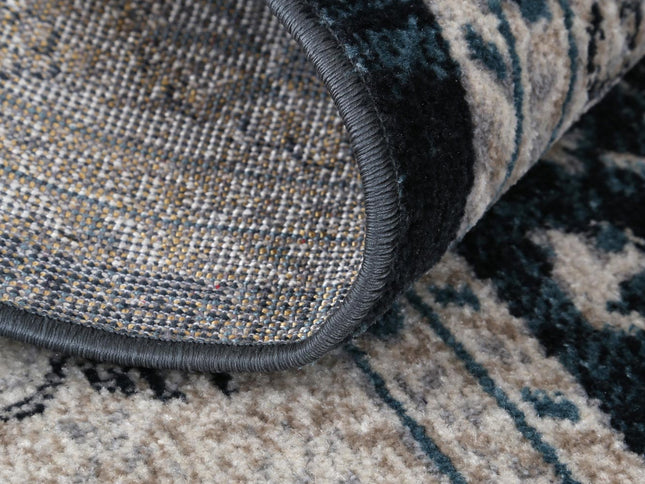 Oporto Salalah Blue Traditional Soft Rug