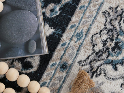 Oporto Salalah Blue Traditional Soft Rug