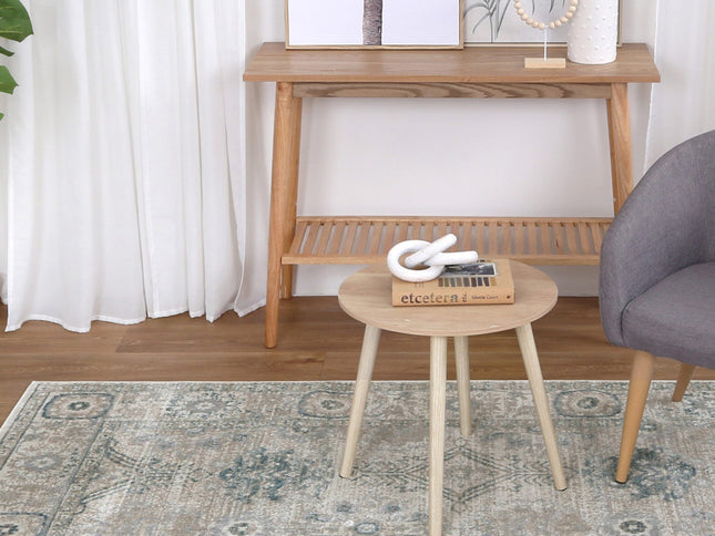 Oporto Antwerp Cream & Blue Traditional Soft Rug