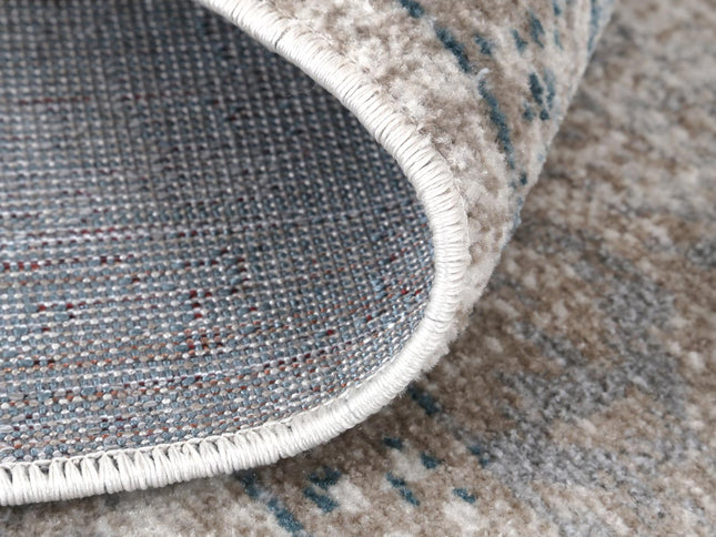 Oporto Antwerp Cream & Blue Traditional Soft Rug