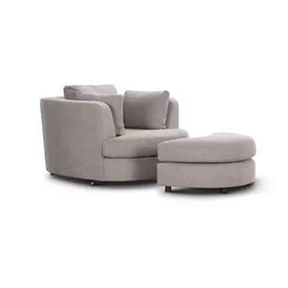 Orlando Swivel Chair w/Ottoman - Steel