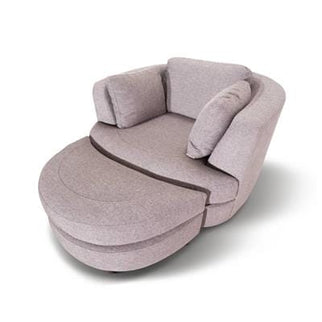 Orlando Swivel Chair w/Ottoman - Steel