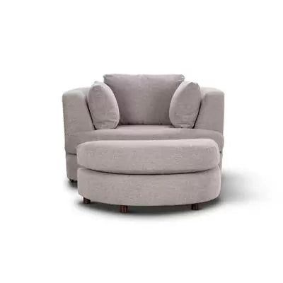 Orlando Swivel Chair w/Ottoman - Steel
