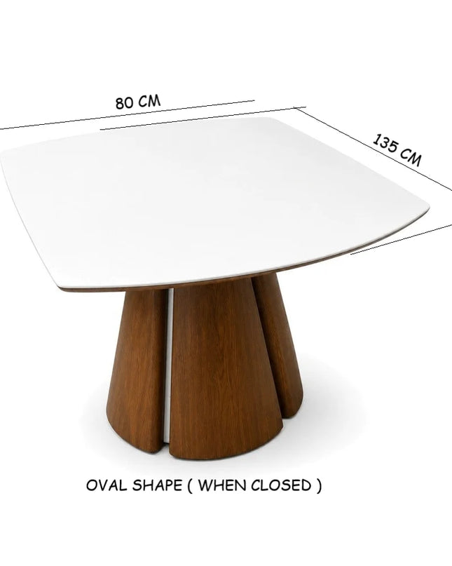 Valentino Round Extendable Dining Table with Micro Crystal Stone
