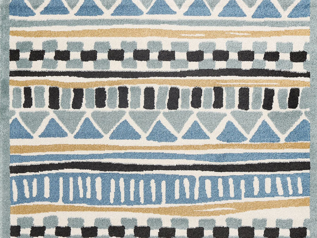 Piccolo Blue and Yellow Tribal Kids Rug