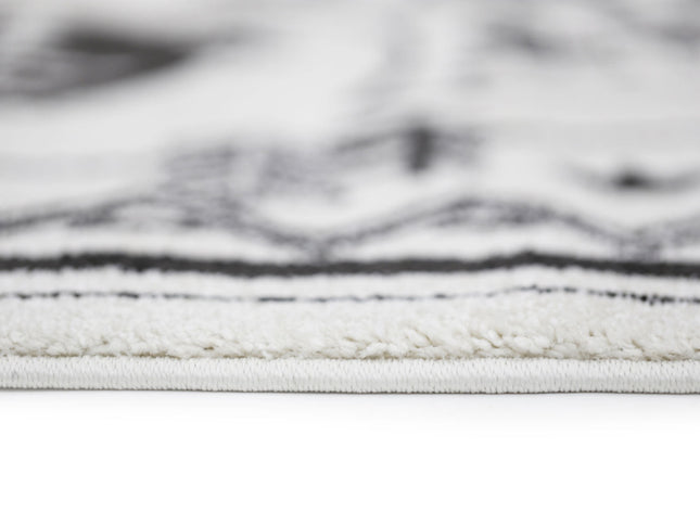 Piccolo Black and White Kids Camping Adventure Kids Rug