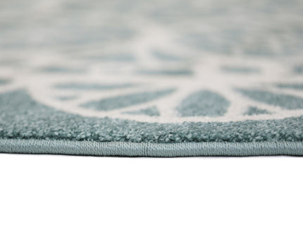 Piccolo Aqua White Doily Kids Round Rug