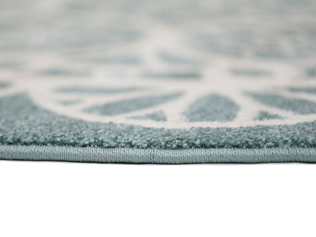 Piccolo Aqua White Doily Kids Round Rug