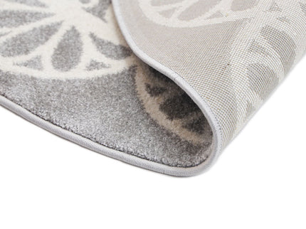 Piccolo Grey and White Doily Kids Round Rug