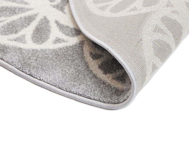 Piccolo Grey and White Doily Kids Round Rug