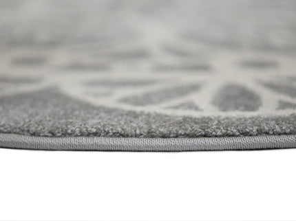 Piccolo Grey and White Doily Kids Round Rug