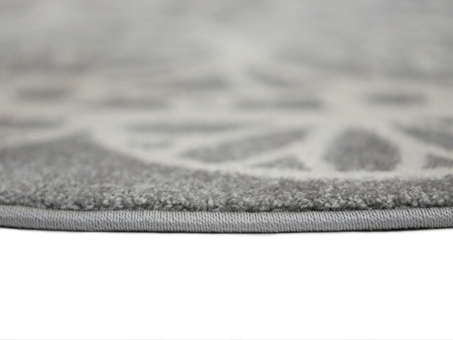 Piccolo Grey and White Doily Kids Round Rug