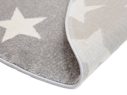 Piccolo Charcoal and White Stars Kids Round Rug