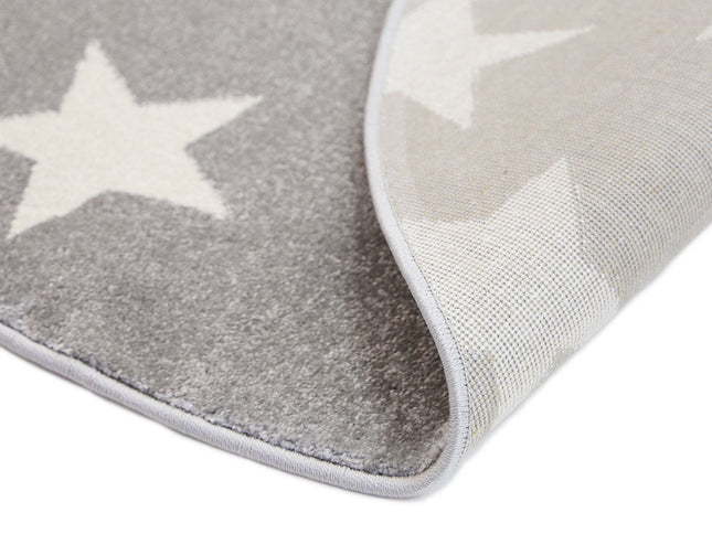 Piccolo Charcoal and White Stars Kids Round Rug