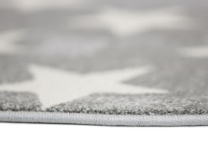 Piccolo Charcoal and White Stars Kids Round Rug