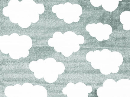 Piccolo Aqua White Cloud Kids Rug
