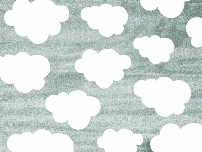 Piccolo Aqua White Cloud Kids Rug