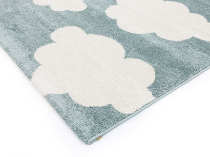 Piccolo Aqua White Cloud Kids Rug