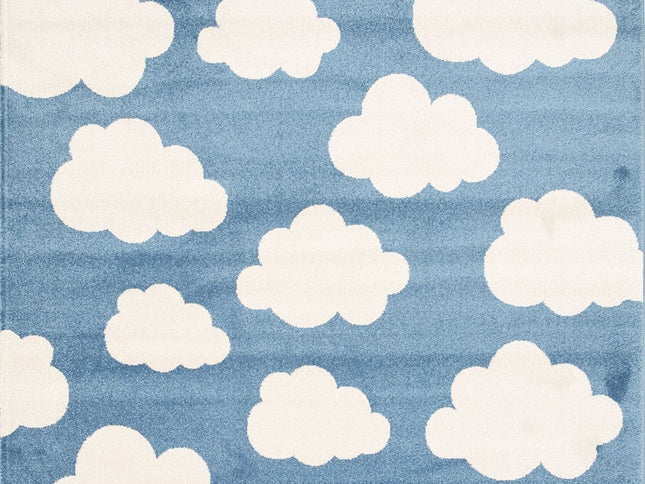 Piccolo Blue and White Cloud Kids Rug
