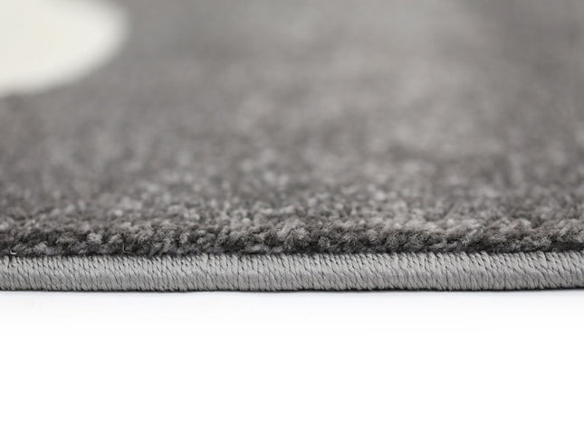 Piccolo Dark Grey and White Cloud Kids Rug