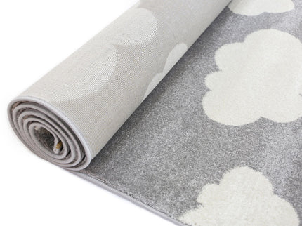 Piccolo Grey White Cloud Kids Rug