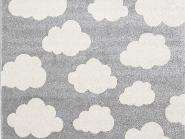 Piccolo Grey White Cloud Kids Rug