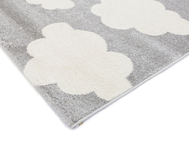 Piccolo Grey White Cloud Kids Rug