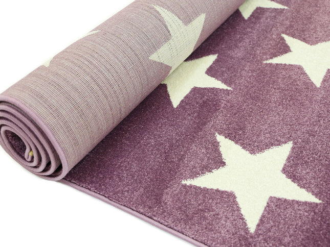 Piccolo Violet Pink and White Stars Kids Rug