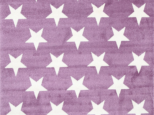 Piccolo Violet Pink and White Stars Kids Rug
