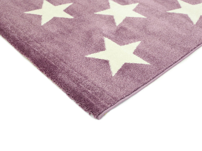Piccolo Violet Pink and White Stars Kids Rug