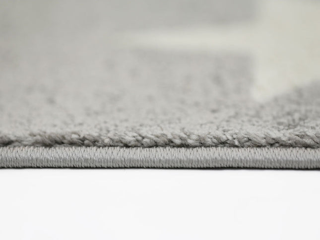Piccolo Light Grey and White Stars Kids Rug