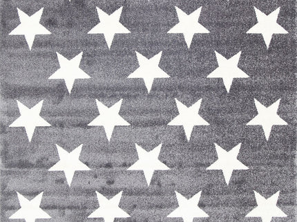 Piccolo Charcoal and White Stars Kids Rug