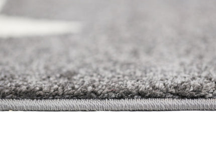 Piccolo Charcoal and White Stars Kids Rug