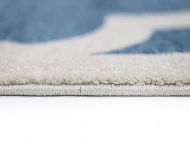 Piccolo Blue and White Lattice Pattern Kids Rug