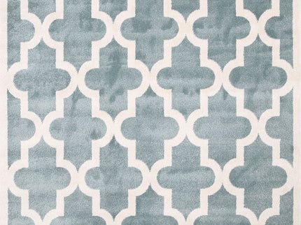 Piccolo Aqua White Lattice Pattern Kids Rug