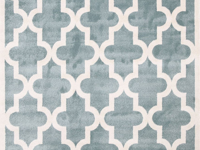Piccolo Aqua White Lattice Pattern Kids Rug