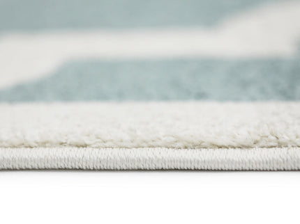 Piccolo Aqua White Lattice Pattern Kids Rug