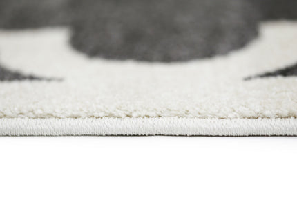 Piccolo Grey and White Lattice Pattern Kids Rug