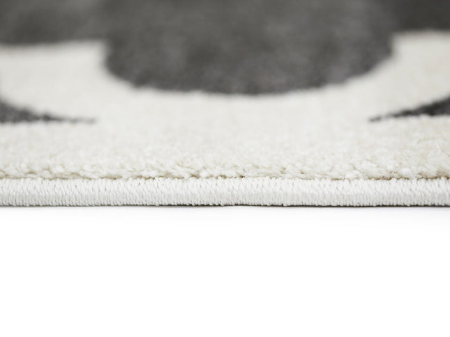 Piccolo Grey and White Lattice Pattern Kids Rug