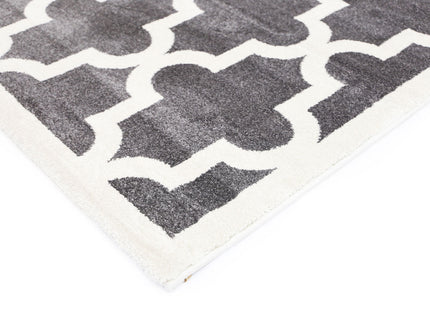 Piccolo Grey and White Lattice Pattern Kids Rug