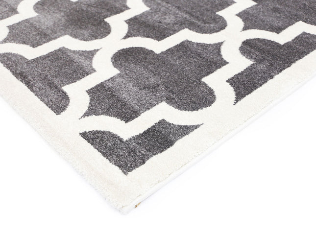 Piccolo Grey and White Lattice Pattern Kids Rug