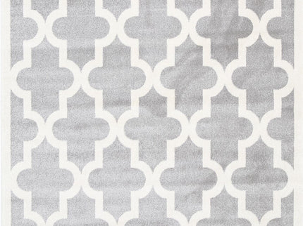 Piccolo Light Grey and White Lattice Pattern Kids Rug