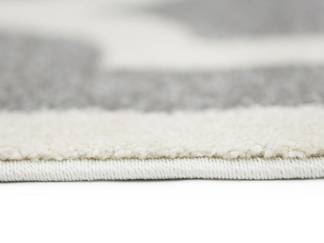Piccolo Light Grey and White Lattice Pattern Kids Rug